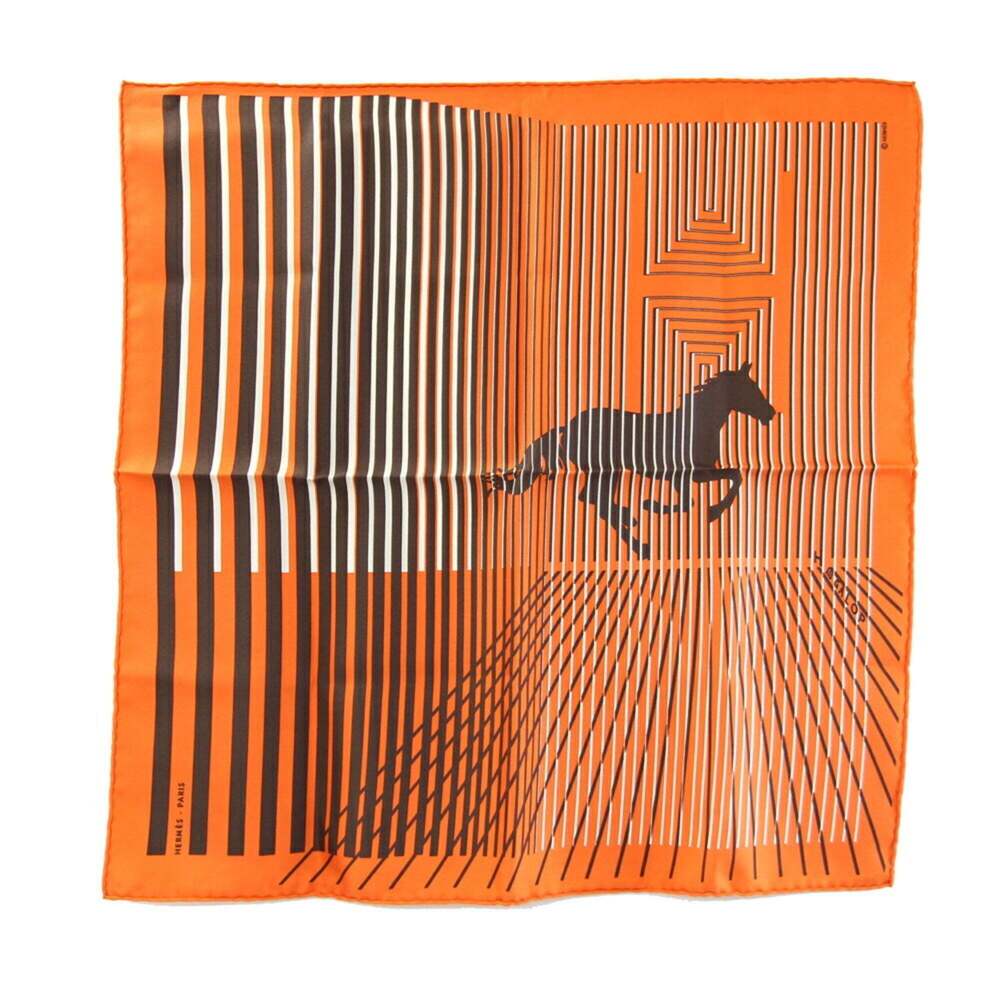 HERMES Authentic Orange Silk Scarf